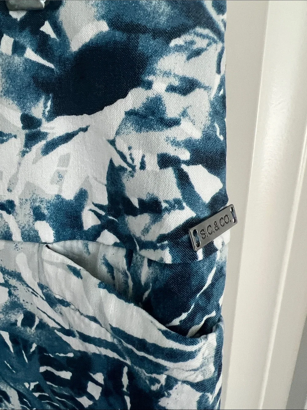 Women’s Blue Leaf Print Skort - Casual Summer Style